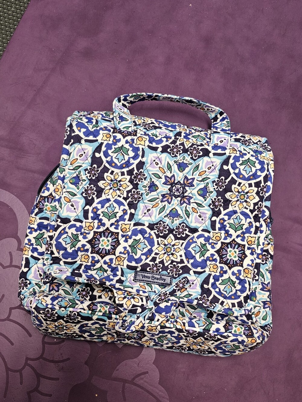 Vera Bradley Grand Hanging Organizer Lisbon Medallion Cool Toiletry Cosmetic Bag
